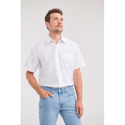 Men's Short-Sleeved Polycotton Poplin Shirt